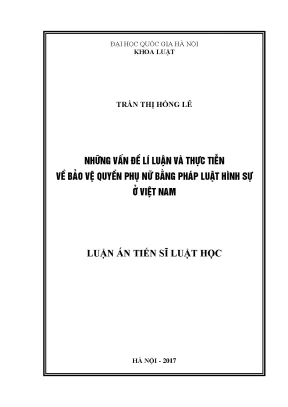 Bảo Vệ Quyền Phụ Nữ Bằng Pháp Luật Hình Sự Ở Việt Nam: