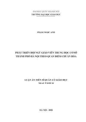 Phát Triển Đội Ngũ Giáo Viên Trung Học Cơ Sở Hà Nội Theo