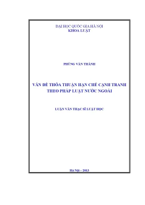 Thỏa Thuận Hạn Chế Cạnh Tranh Theo Pháp Luật Nước Ngoài: