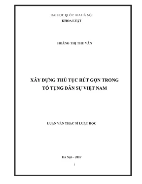 Thủ Tục Rút Gọn Trong Tố Tụng Dân Sự Việt Nam: Nghiên