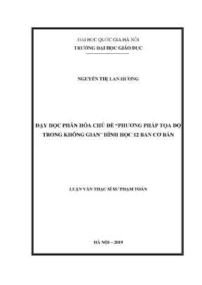 Phương Pháp Tọa Độ Trong Không Gian Hình Học 12: Dạy Học