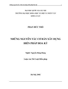 Nguyên tắc cơ bản xây dựng Hiến pháp Hoa Kỳ