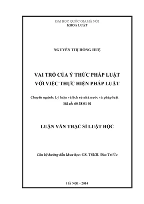 Vai trò của ý thức pháp luật trong việc thực hiện pháp