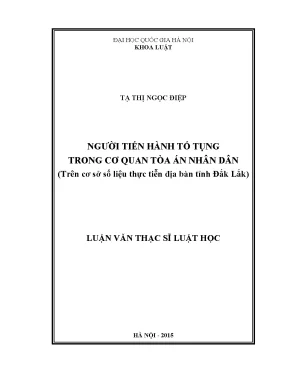Nghiên cứu về người tiến hành tố tụng tại Tòa án nhân