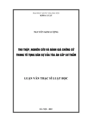 Nghiên Cứu và Đánh Giá Chứng Cứ Trong Tố Tụng Dân Sự Tòa