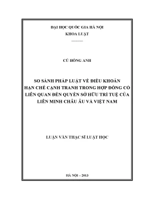 So sánh pháp luật về điều khoản hạn chế cạnh tranh trong