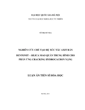 Nghiên cứu chế tạo hệ xúc tác axit rắn bentonit silica 