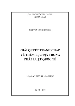 Giải Quyết Tranh Chấp Thềm Lục Địa Trong Pháp Luật Quốc Tế