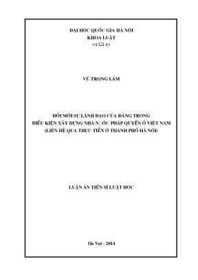 Đổi mới lãnh đạo Đảng trong xây dựng Nhà nước pháp quyền