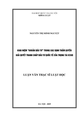 Khái Niệm Khoản Đầu Tư Trong Giải Quyết Tranh Chấp Đầu