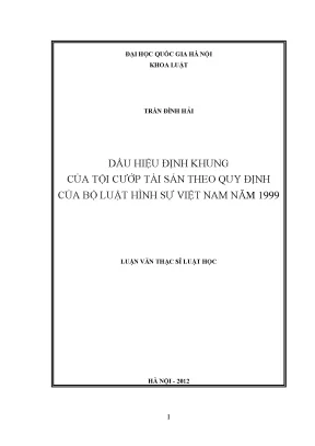 Dấu Hiệu Định Khung Tội Cướp Tài Sản Theo Bộ Luật Hình