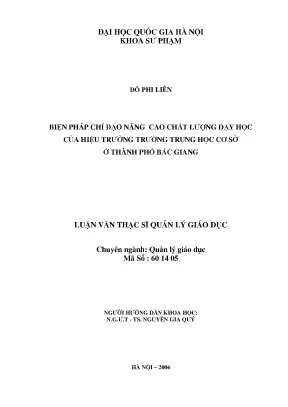 Biện Pháp Nâng Cao Chất Lượng Dạy Học Tại Trường Trung