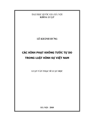 Các Hình Phạt Không Tước Tự Do Trong Luật Hình Sự Việt Nam