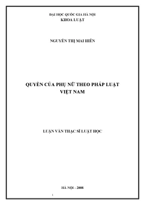 Quyền của phụ nữ theo pháp luật Việt Nam: Thực trạng và