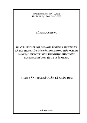 Quản lý sự phối hợp giữa gia đình, nhà trường và xã hội