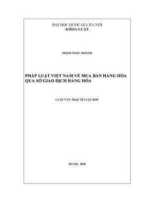 Nghiên cứu pháp luật về mua bán hàng hóa qua Sở giao
