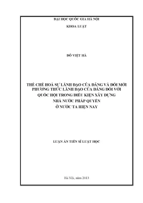 Thể chế hóa lãnh đạo Đảng và đổi mới phương thức lãnh
