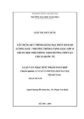 Xây Dựng Quy Trình Giảng Dạy Hàm Số Lượng Giác Lớp 11