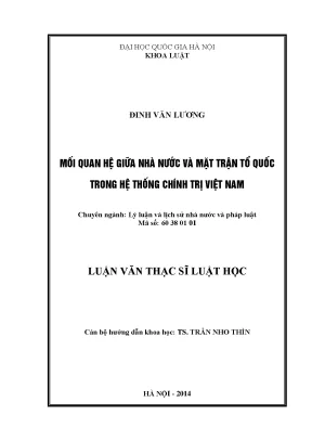 Mối Quan Hệ Giữa Nhà Nước và Mặt Trận Tổ Quốc Trong 