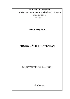 Khám Phá Phong Cách Thơ Yến Lan Trong Luận Văn Thạc Sĩ