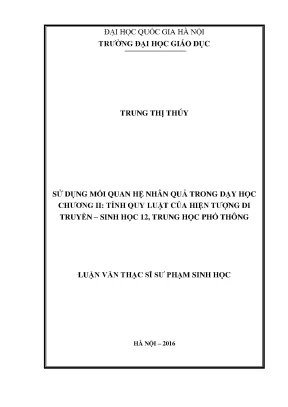 Nghiên cứu mối quan hệ nhân quả trong dạy học di truyền