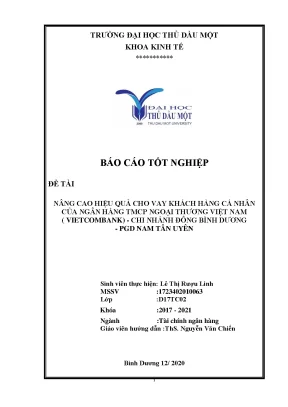 Nâng cao hiệu quả cho vay cá nhân tại Vietcombank Đông