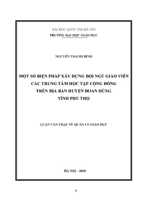 Biện Pháp Xây Dựng Đội Ngũ Giáo Viên Tại Trung Tâm Học