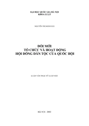 Đổi mới tổ chức và hoạt động của Hội đồng Dân tộc Quốc 
