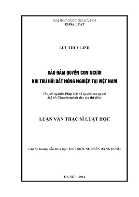 Bảo Đảm Quyền Con Người Trong Thu Hồi Đất Nông Nghiệp