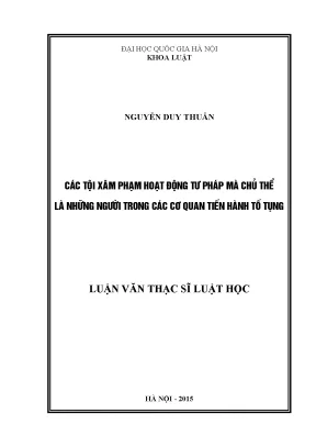 Nghiên cứu các tội xâm phạm hoạt động tư pháp tại Đắk Lắk