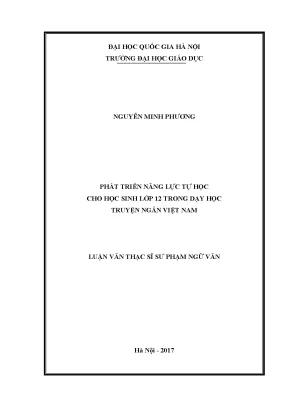 Phát Triển Năng Lực Tự Học Cho Học Sinh Lớp 12 Qua Dạy
