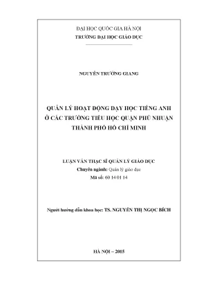 Quản Lý Dạy Học Tiếng Anh Tại Trường Tiểu Học Quận Phú Nhuận