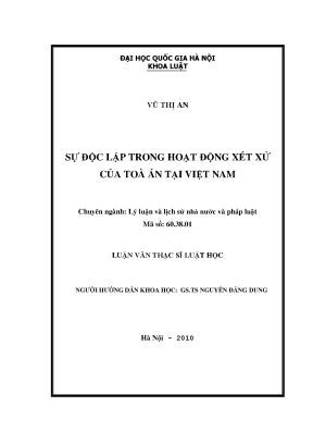 Sự Độc Lập Trong Xét Xử Tòa Án Việt Nam