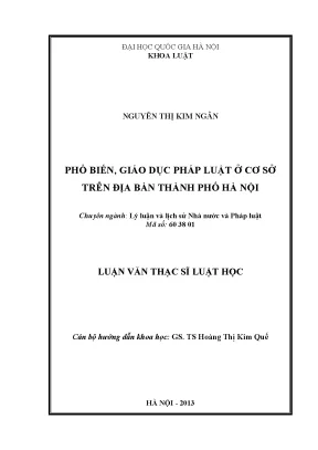 Phổ Biến Giáo Dục Pháp Luật Tại Cơ Sở Ở Hà Nội