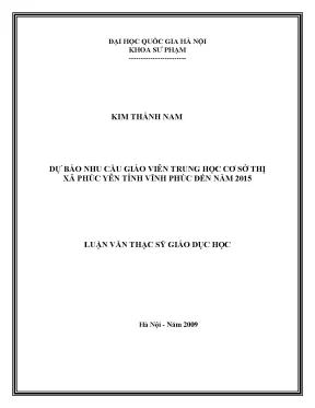 Dự báo nhu cầu giáo viên trung học cơ sở tại Phúc Yên,