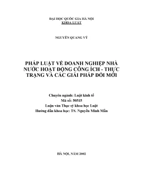 Pháp Luật Doanh Nghiệp Nhà Nước Hoạt Động Công Ích: Thực