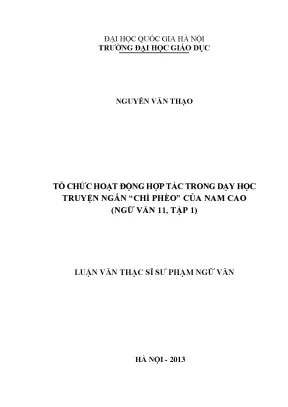 Tổ Chức Hoạt Động Hợp Tác Trong Dạy Học Truyện Ngắn Chí
