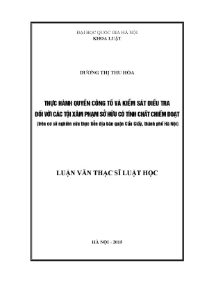 Thực Hành Quyền Công Tố và Kiểm Sát Điều Tra Tội Xâm