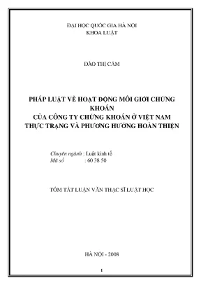 Hoạt động môi giới chứng khoán tại Việt Nam: Thực trạng