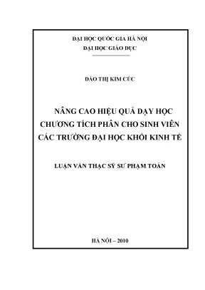 Nâng cao hiệu quả dạy học tích phân cho sinh viên khối