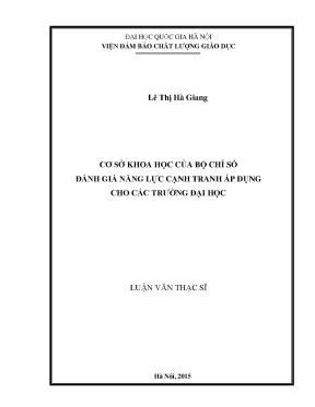 Năng lực cạnh tranh của trường đại học: Bộ chỉ số đánh