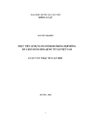 Áp Dụng Incoterms Trong Hợp Đồng Mua Bán Hàng Hóa Quốc