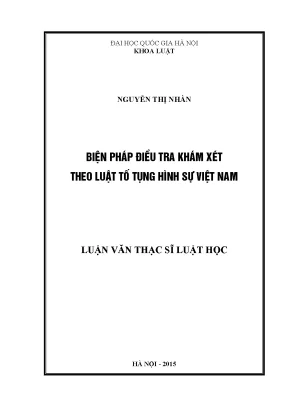 Biện Pháp Điều Tra Khám Xét Theo Luật Tố Tụng Hình Sự