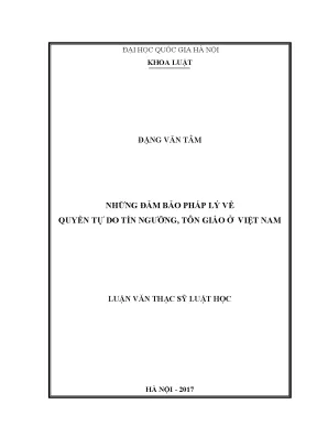 Đảm Bảo Pháp Lý Về Quyền Tự Do Tín Ngưỡng Tôn Giáo Tại