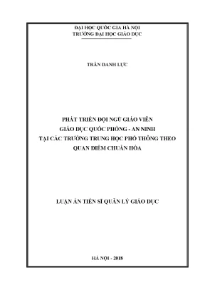 Phát Triển Đội Ngũ Giáo Viên Giáo Dục Quốc Phòng An Ninh