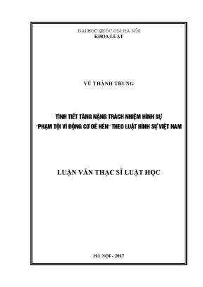Tình Tiết Tăng Nặng Trách Nhiệm Hình Sự Vì Động Cơ Đê