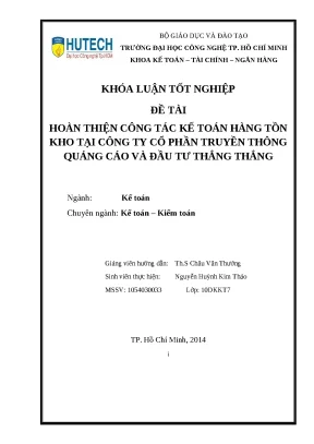 Cải thiện kế toán hàng tồn kho tại công ty truyền thông