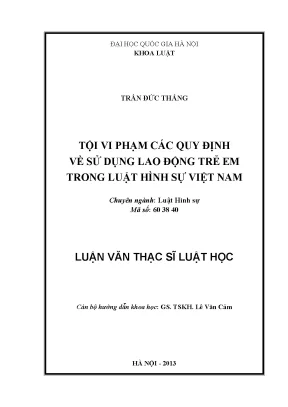 Nghiên cứu về tội vi phạm quy định sử dụng lao động trẻ