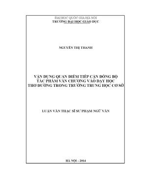 Vận Dụng Quan Điểm Tiếp Cận Đồng Bộ Trong Dạy Học Thơ