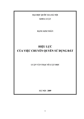 Hiệu lực chuyển quyền sử dụng đất: Quy định và thực tiễn